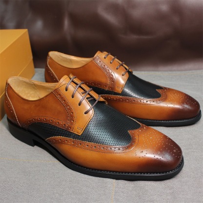 Men's (Black and Brown) Wingtip Brogue Dress Shoes