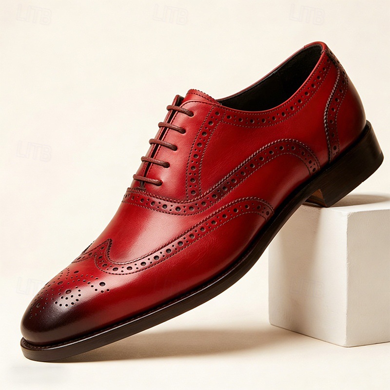 Men's British style brogue versatile casual leather shoes