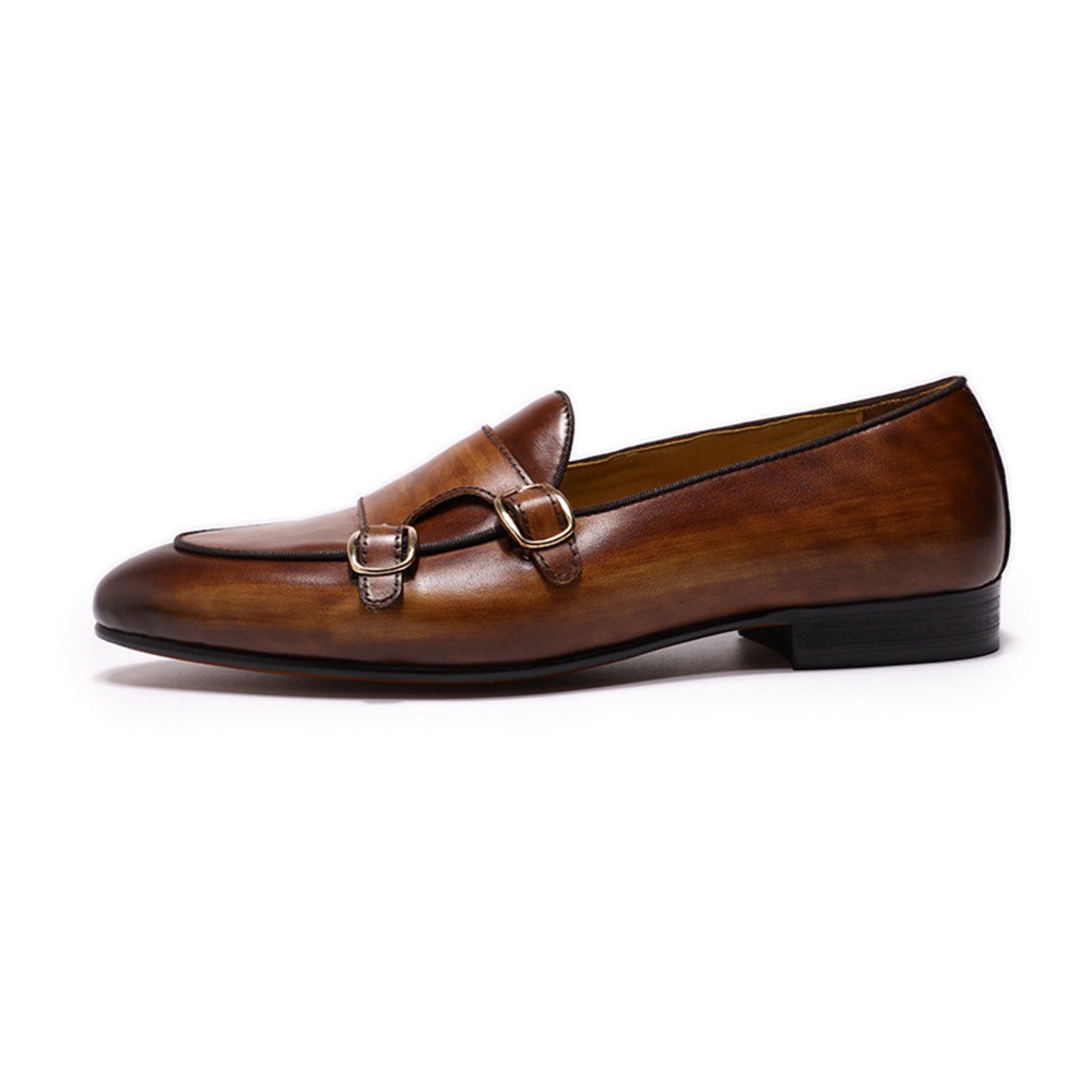 [Copy]2025 New men's business casual pointed toe black and white leather shoes
