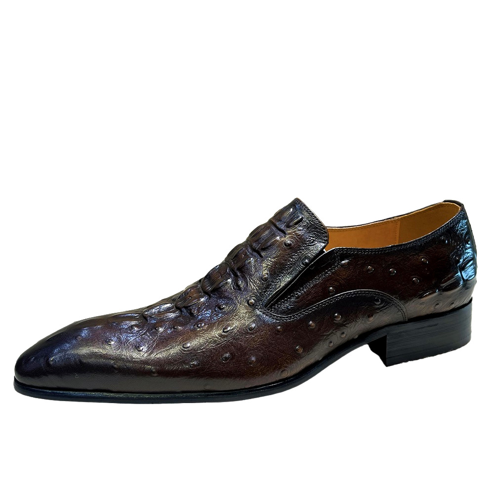 [Copy]Exquisitely carved dark brown loafers, luxurious and elegant texture highlights gentleman style