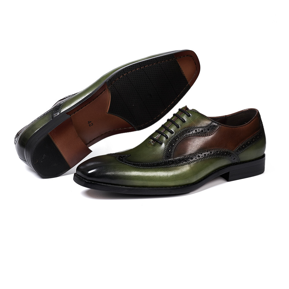 Men's Wingtip Brogue Leather Dress Shoes