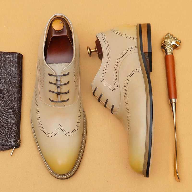 [Copy]GUYSTEP™Men's classic red and black leather Oxford shoes