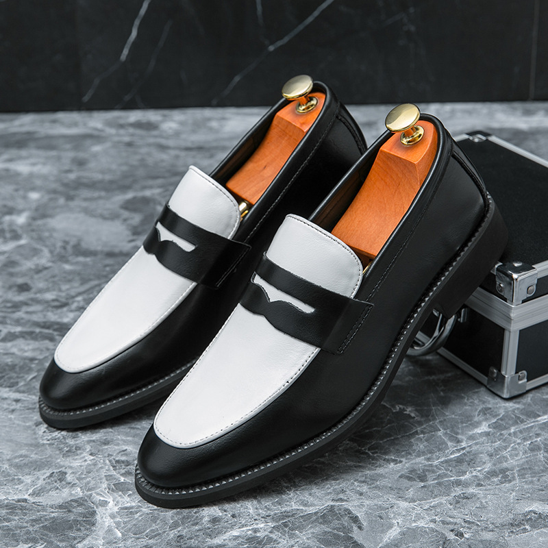 Men's simple colorblock design casual loafers