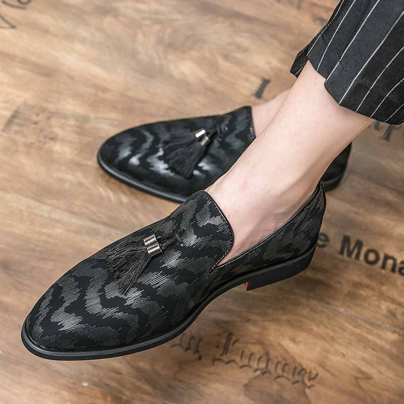 Summer pointed daily spot microfiber solid color simple black low-top viscose shoes sgs bean shoes