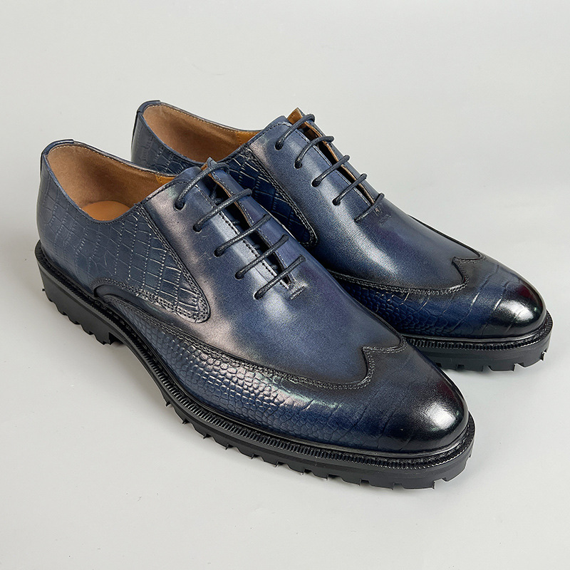 [Top layer of cowhide] High-end business leather shoes for men, British style genuine leather men's leather shoes, one-step handsome wedding shoes for men