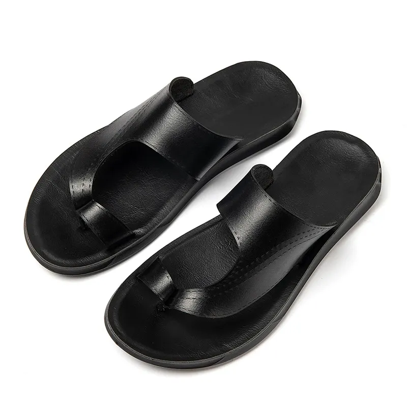 [Copy]Summer men's slippers personality versatile black trendy sandals