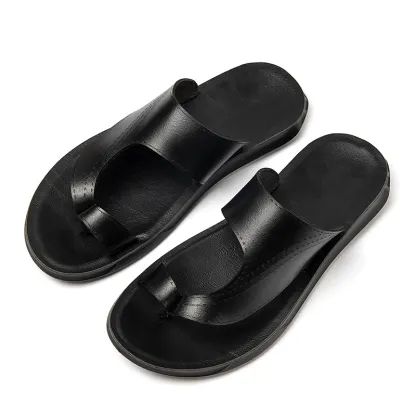 [Copy]Summer men's slippers personality versatile black trendy sandals
