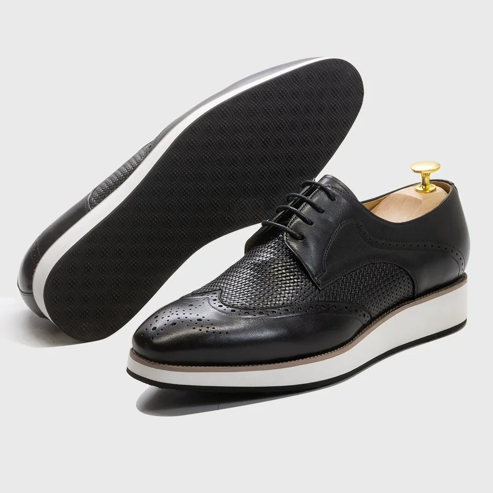 [Copy]GUYSTEP™Men's business casual shoes brown carved Oxford shoes