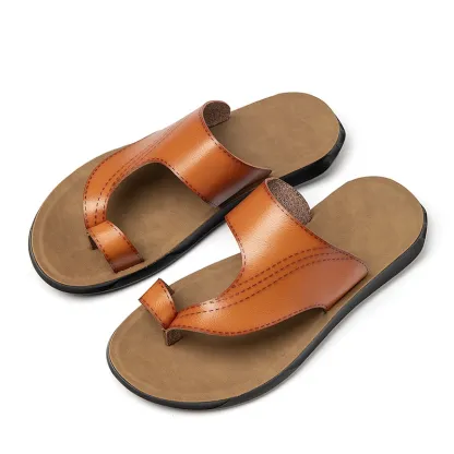 [Copy]Summer men's slippers personality versatile black trendy sandals