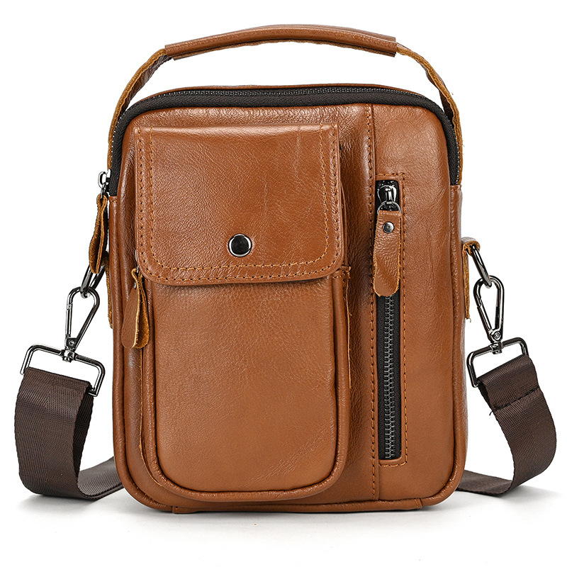 Men's genuine leather shoulder bag retro casual messenger bag fashionable outing