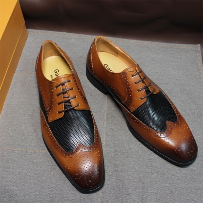 Men's (Black and Brown) Wingtip Brogue Dress Shoes