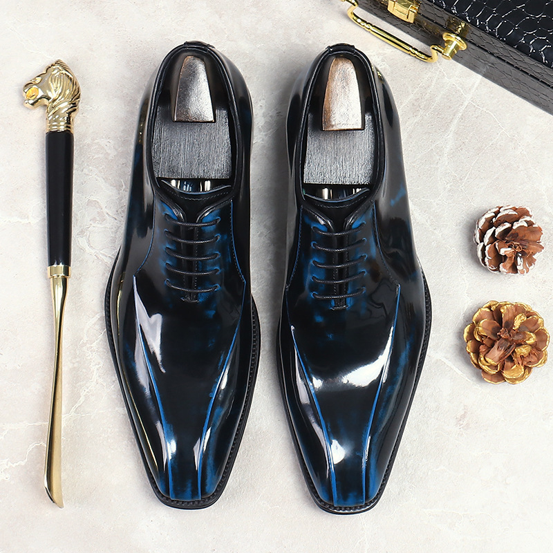 Men's stylish genuine leather pointed toe oxford shoes