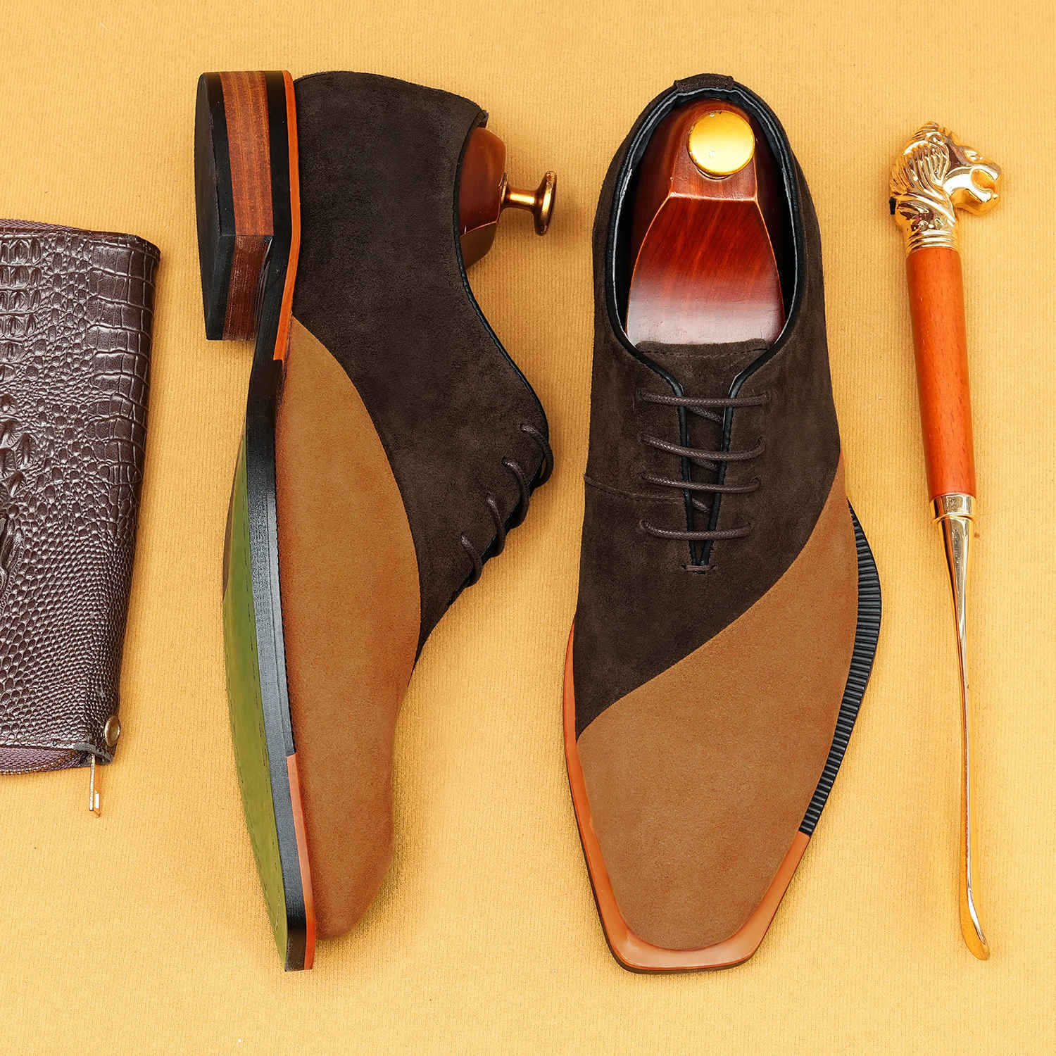 Men's Two - Tone Suede Dress Shoes