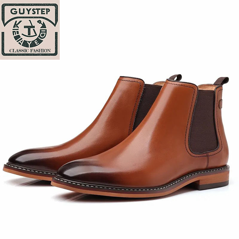 New Men's Formal Leather Chelsea Boots - Top Cowhide