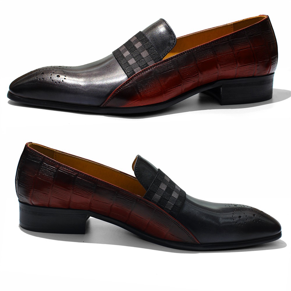 Fashion Pointed Toe Business Casual Men's Genuine Leather Loafers