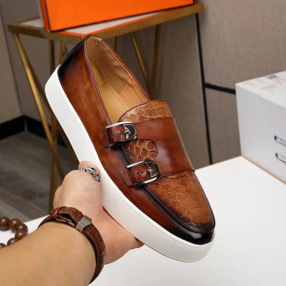 One-step slip-on shoes Korean style versatile British leather shoes trendy shoes first-layer men's leather shoes new pure cowhide shoes