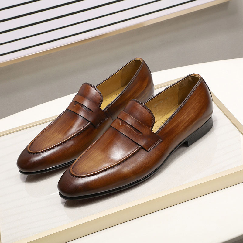 [Copy]2025 Men's leather double buckle casual monk shoes