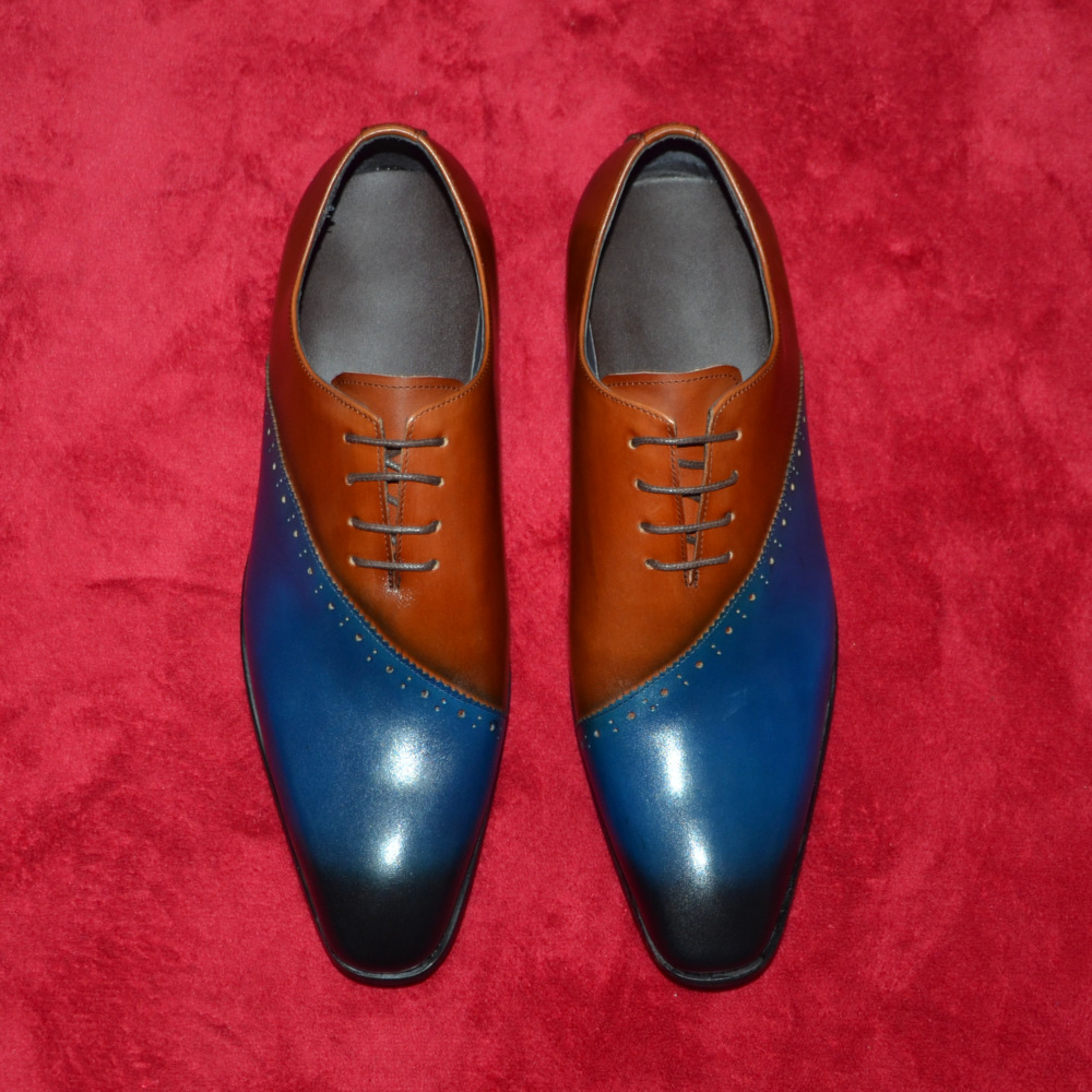 GUYSTEP™Men's all-match blue-brown cowhide formal business shoes