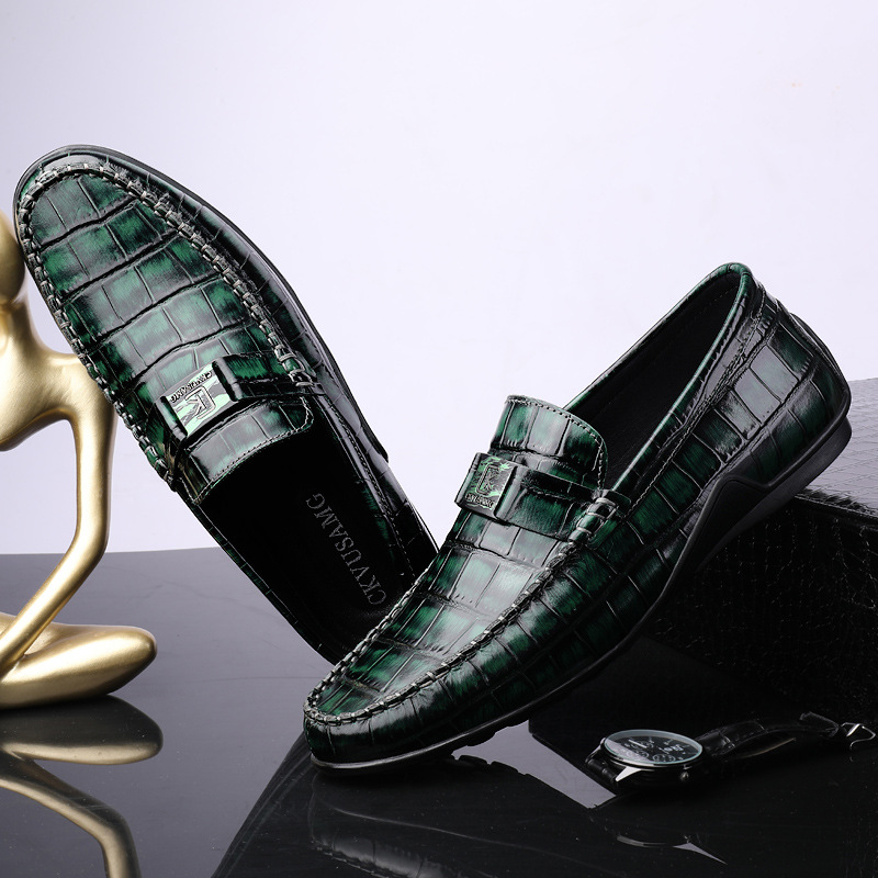 [Copy]Crocodile pattern men's leather shoes business casual