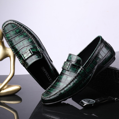 [Copy]Crocodile pattern men's leather shoes business casual