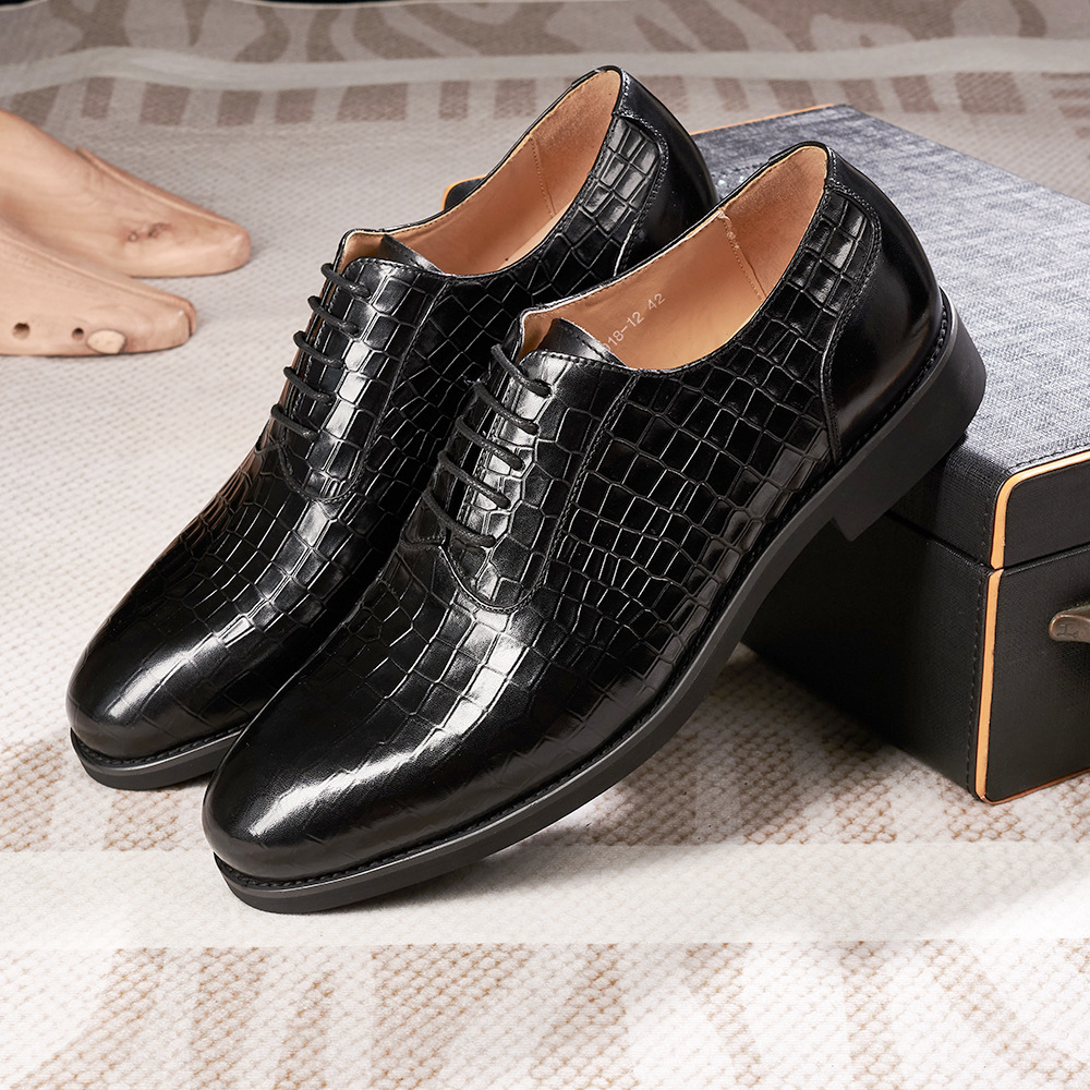 Men's business leather shoes genuine leather first layer cowhide versatile fashion breathable Oxford shoes