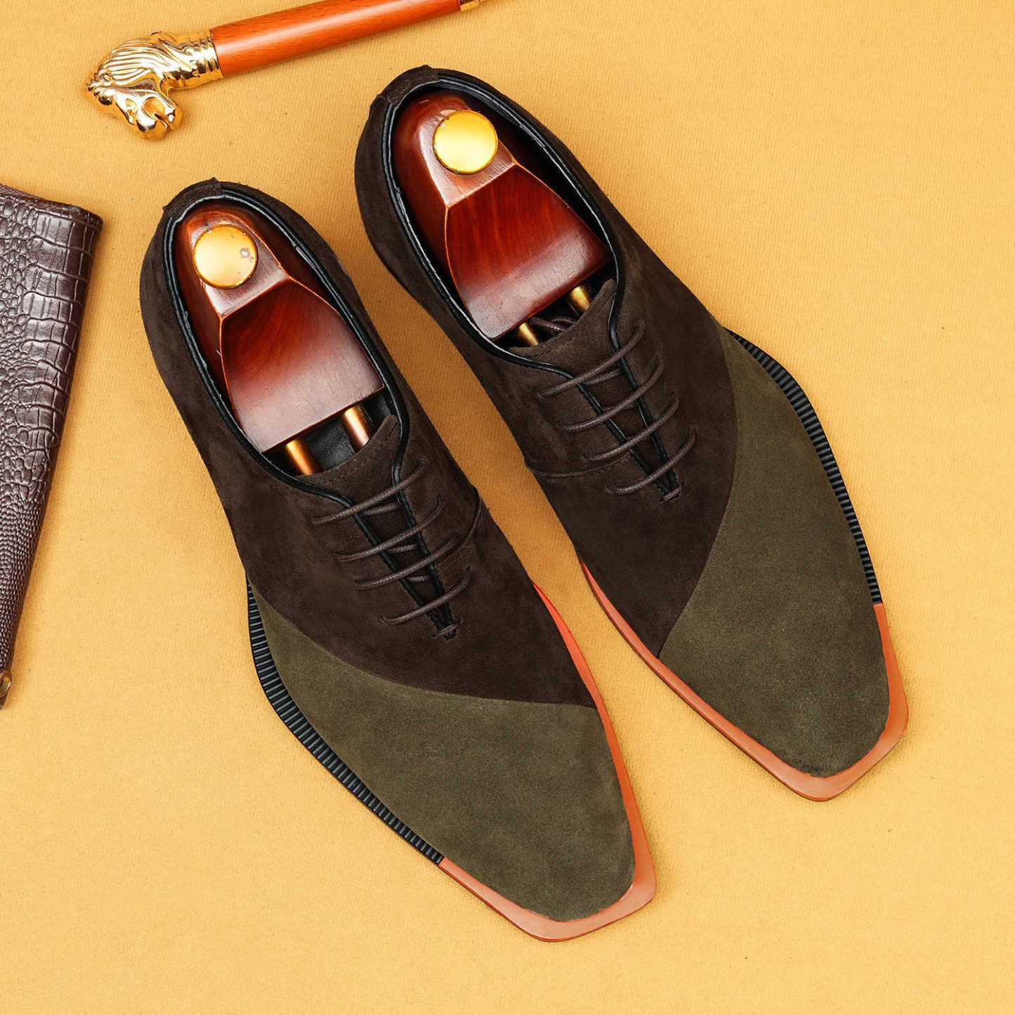 Men's Two - Tone Suede Dress Shoes