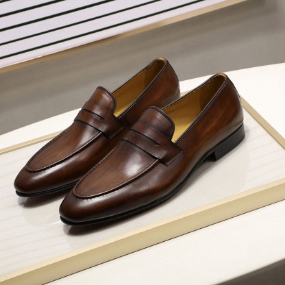 [Copy]2025 Men's leather double buckle casual monk shoes