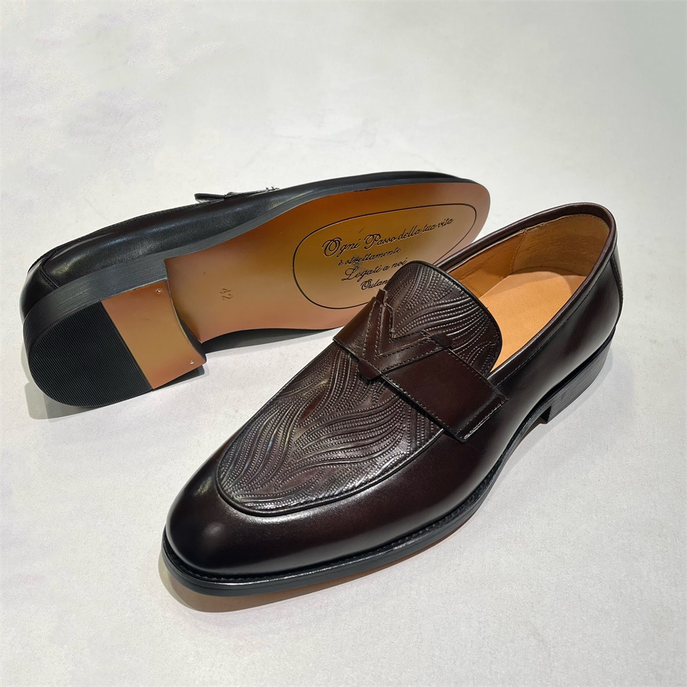 [Copy]Stylish Navy - Blue Leather Loafers: Elegant and Sophisticated Footwear