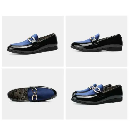 Men's Casual Leather Shoes Mens Fashion Patchwork Party Wedding Loafers Moccasins Men Slip-on Light Comfortable Driving Flats