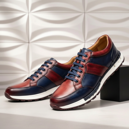 Men’s Premium Cowhide Leather Casual Sneakers – Multiple Colors