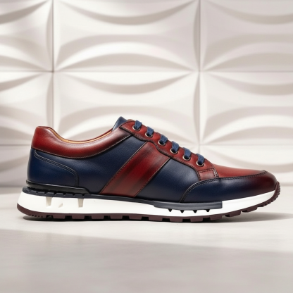 Men’s Premium Cowhide Leather Casual Sneakers – Multiple Colors