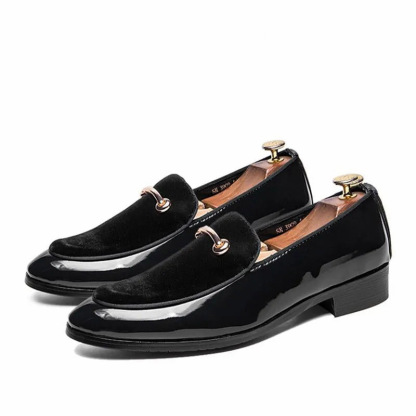 GUYSTEP-Men's Velvet Urban Gentleman/Patent Leather Shoes