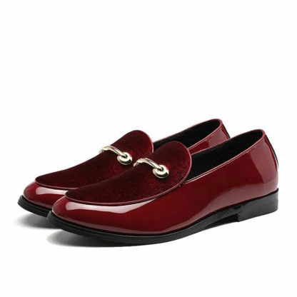 GUYSTEP-Men's Velvet Urban Gentleman/Patent Leather Shoes