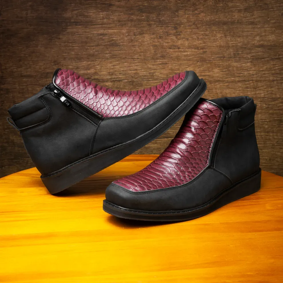 [Copy]Men's Ostrich Leather Handmade Western Wide Square Toe Brown Cowboy Boots