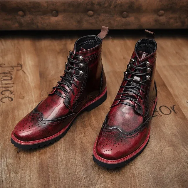 Handmade Mens Leather Plus Size 38~48 Designer Autumn Winter Snow Boots for Men Luxury Casual Brand Male Dress Shoes Footwear