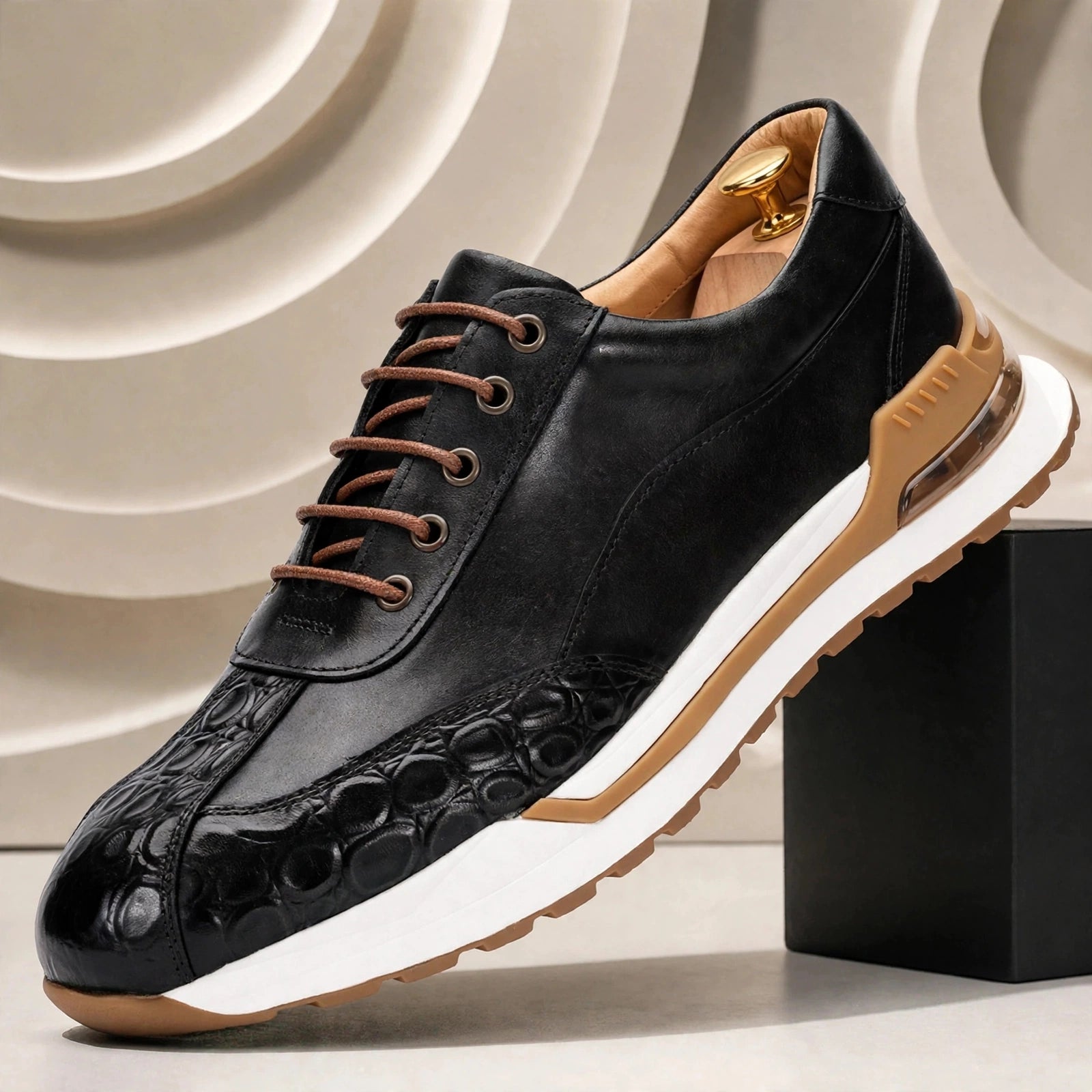Men’s Premium Cowhide Leather Casual Sneakers – Multiple Colors