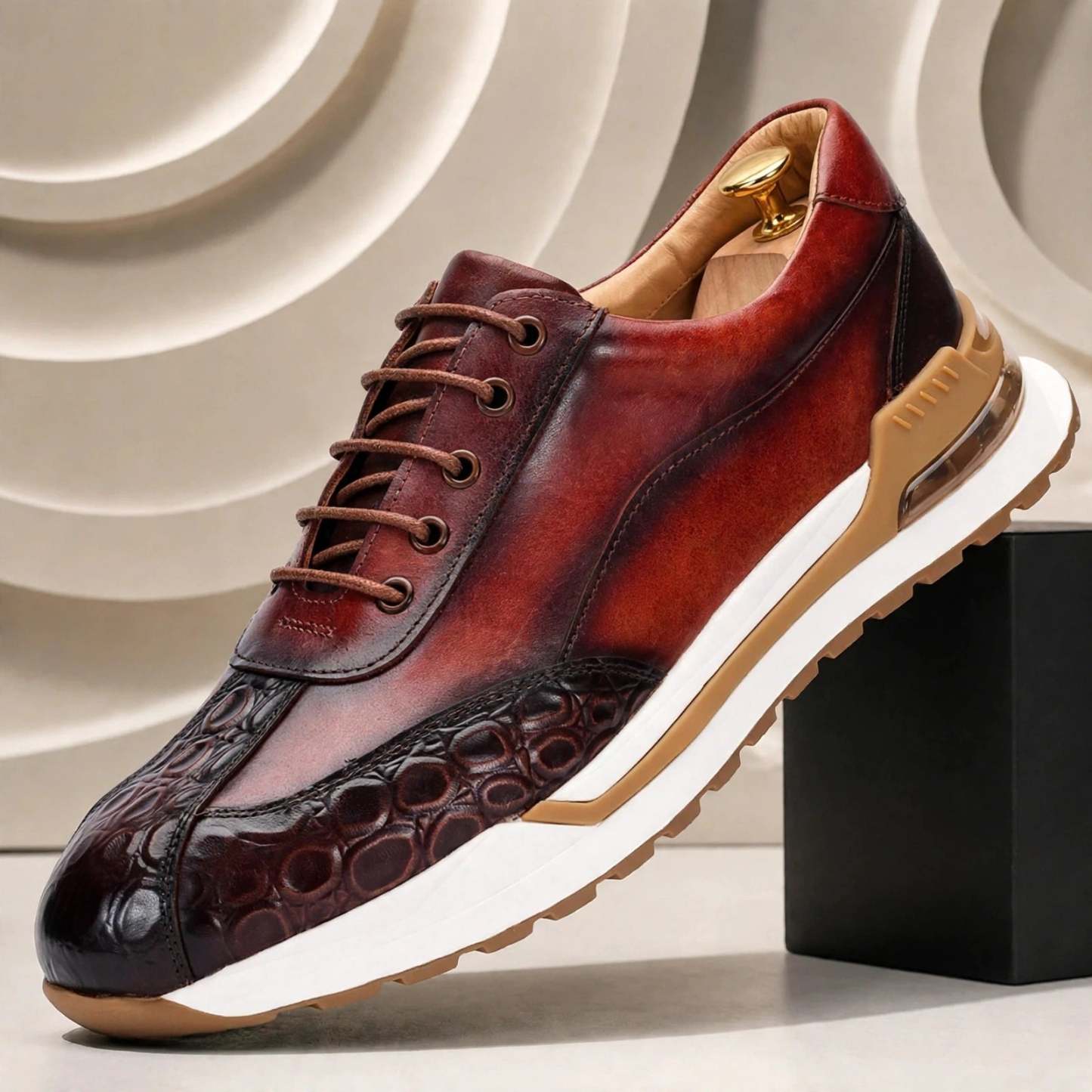 Men’s Premium Cowhide Leather Casual Sneakers – Multiple Colors