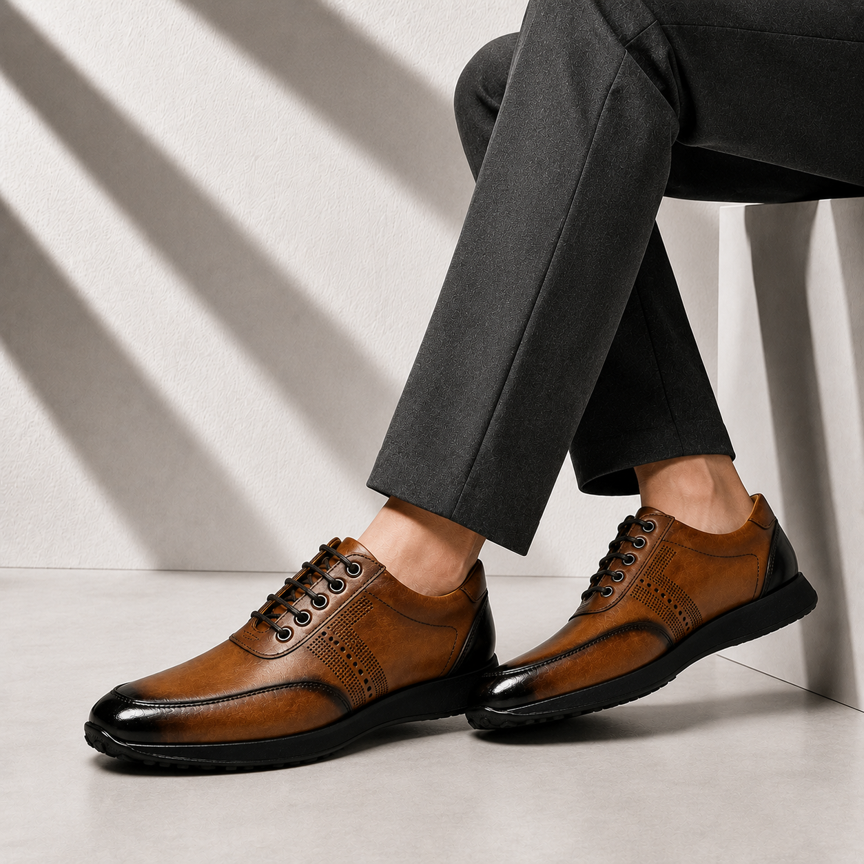 Men’s Premium Cowhide Leather Casual Sneakers – Multiple Colors