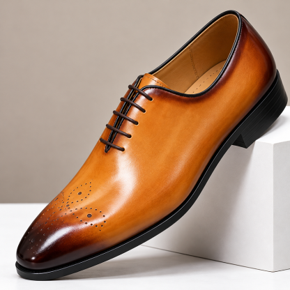 GUYSTEP™Men's simple and stylish genuine leather pointed toe oxford shoes