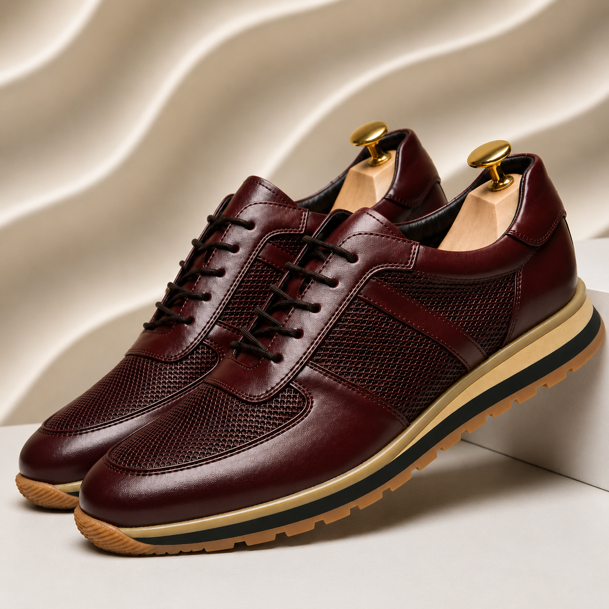 Men’s Premium Cowhide Leather Casual Sneakers – Multiple Colors