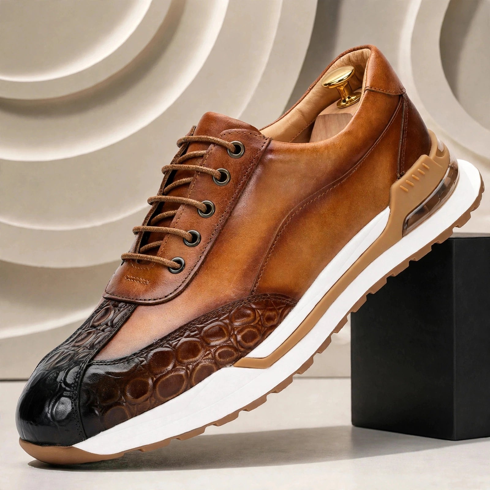 Men’s Premium Cowhide Leather Casual Sneakers – Multiple Colors