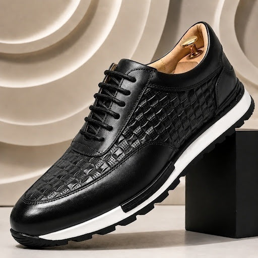 Men’s Premium Cowhide Leather Casual Sneakers – Multiple Colors