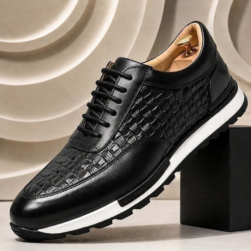 Men’s Premium Cowhide Leather Casual Sneakers – Multiple Colors