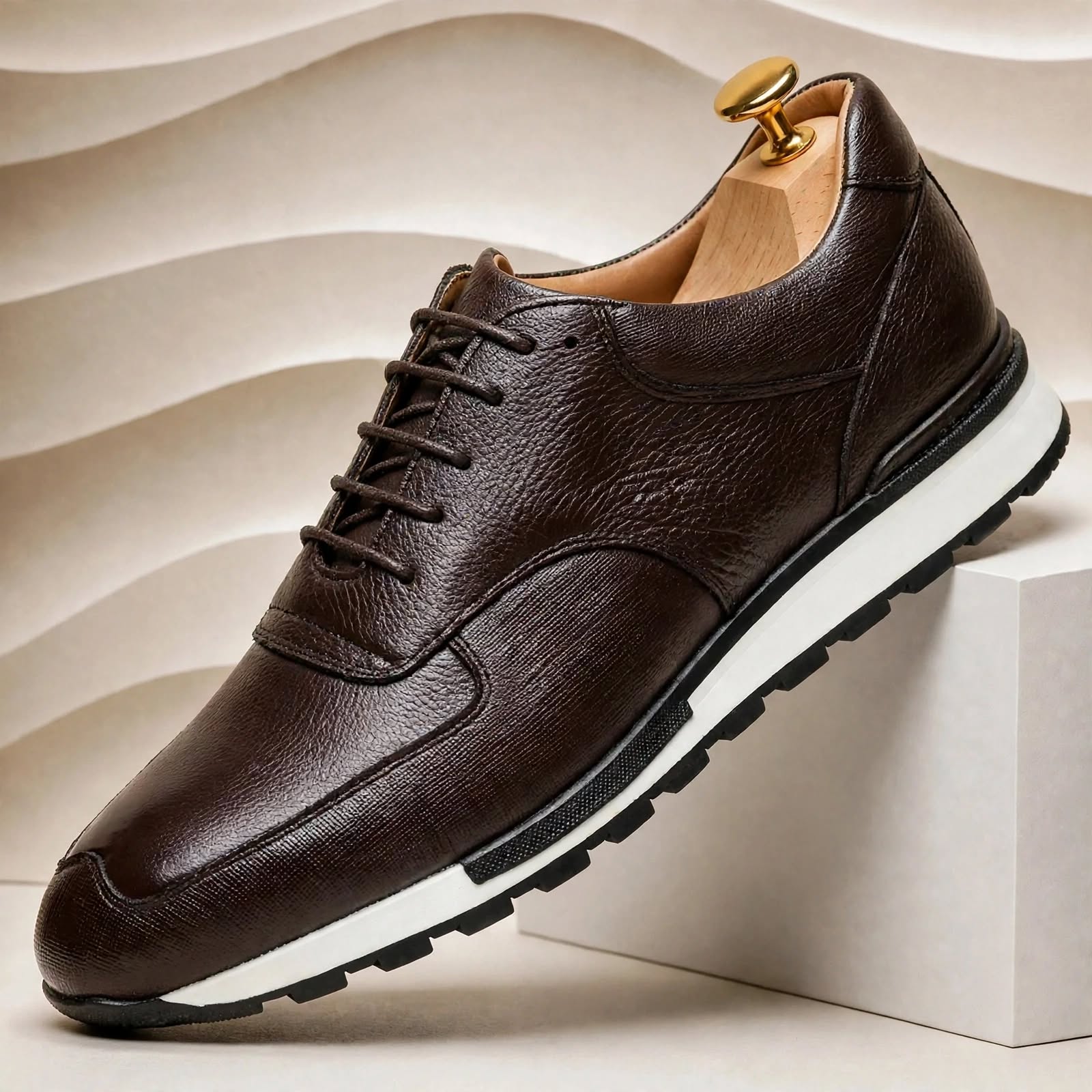 Men’s Premium Cowhide Leather Casual Sneakers – Multiple Colors