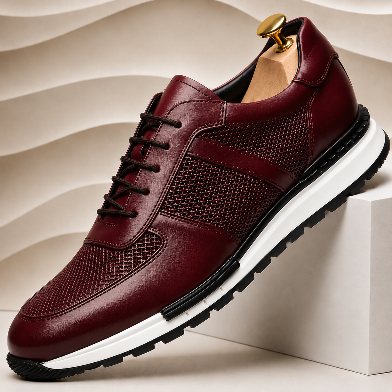 Men’s Premium Cowhide Leather Casual Sneakers – Multiple Colors