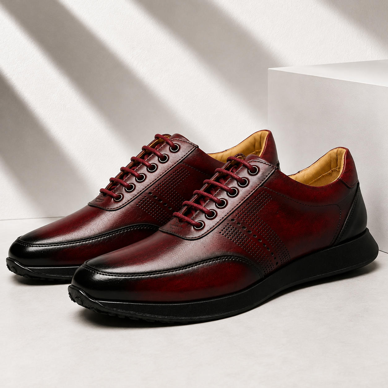 Men’s Premium Cowhide Leather Casual Sneakers – Multiple Colors