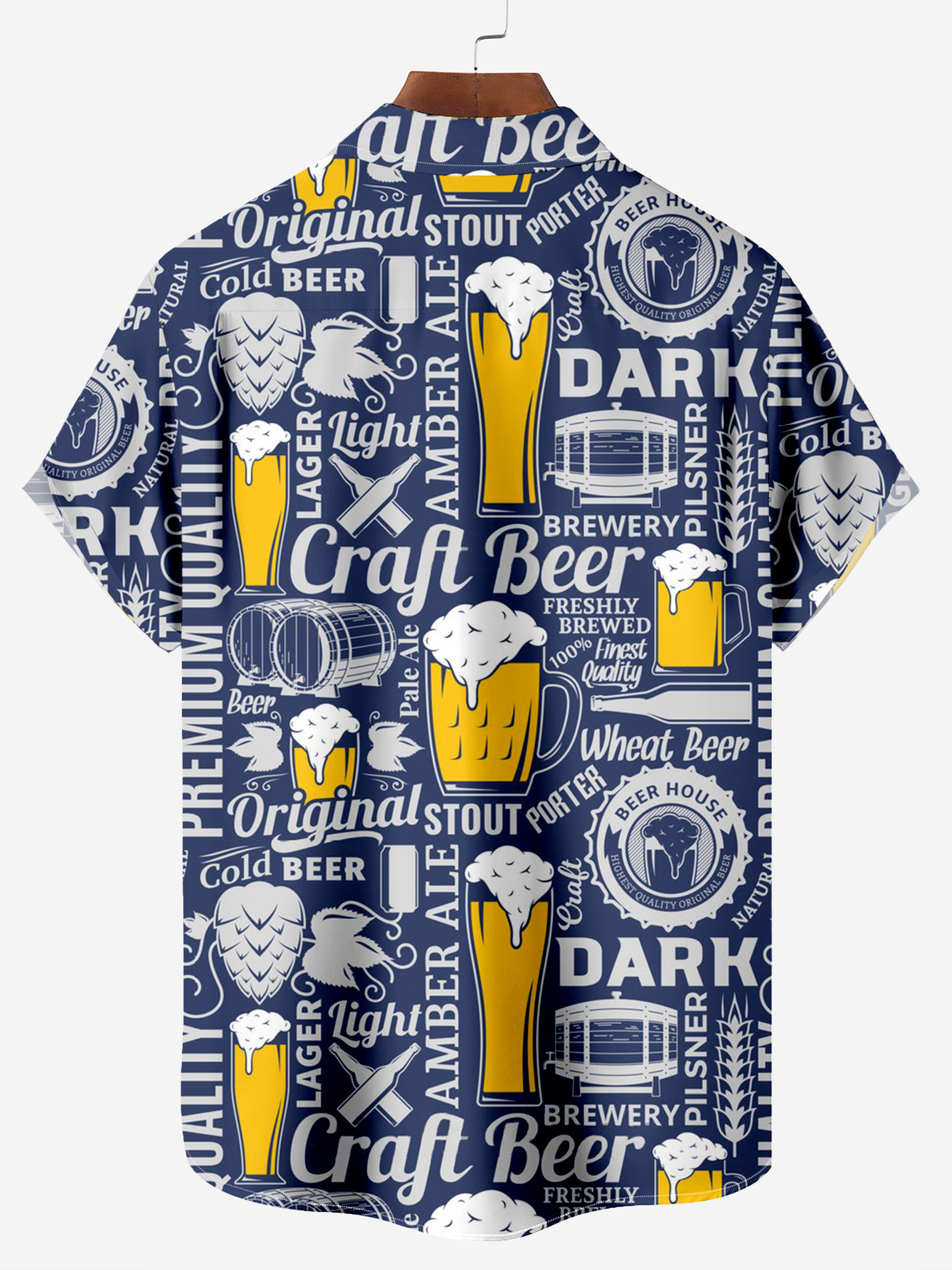 BREWERY BEER Chest Pocket Hawaiian Shirt