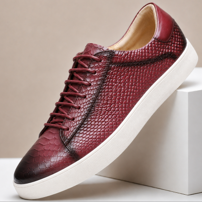 Men’s Premium Cowhide Leather Casual Sneakers – Multiple Colors
