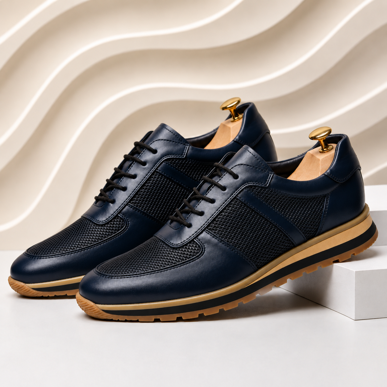 Men’s Premium Cowhide Leather Casual Sneakers – Multiple Colors