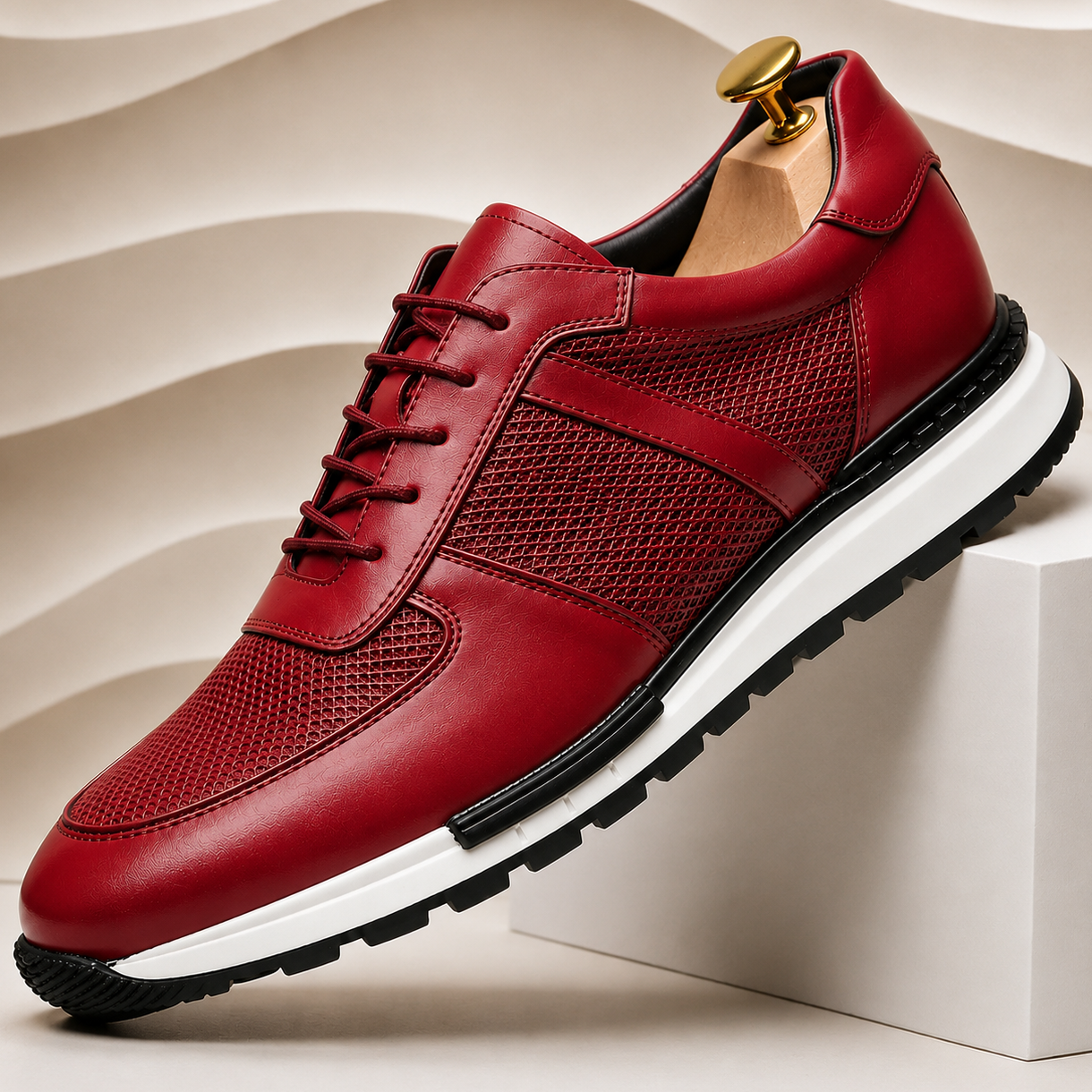 Men’s Premium Cowhide Leather Casual Sneakers – Multiple Colors